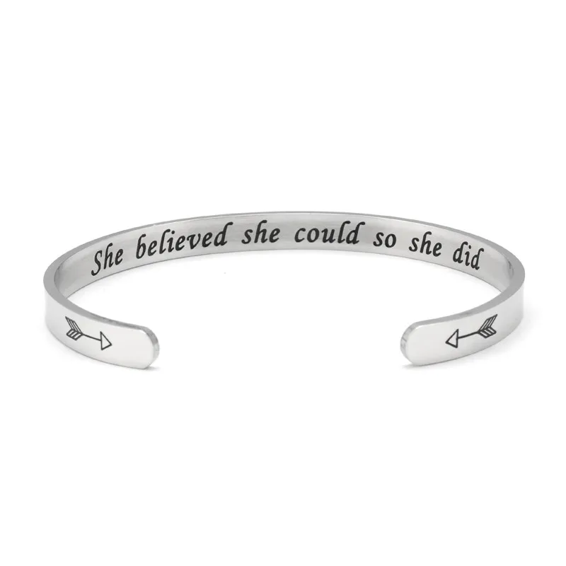 Wide 6mm Cuff Trendy Keep Going she believed the could so she did Titanium Encouragement Bangle For Men Jewelry
Wide 6mm Cuff Trendy Keep Going she believed the could so she did Titanium Encouragement Bangle For Men Jewelry