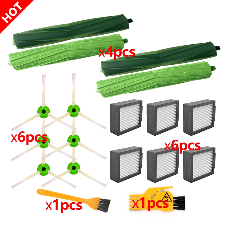 6*Hepa Filter + 6*Side Brush + 4* Brush Roll for iRobot Roomba i7 E5 E6 I Series Robot Vacuum Cleaner Replacement Spare Parts
6*Hepa Filter + 6*Side Brush + 4* Brush Roll for iRobot Roomba i7 E5 E6 I Series Robot Vacuum Cleaner Replacement Spare Parts