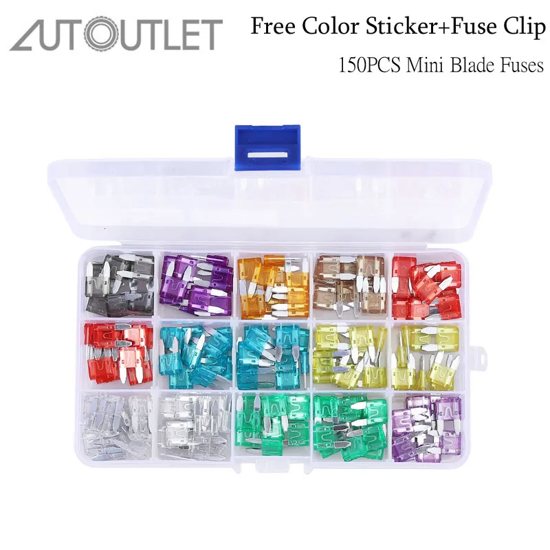 AUTOUTLET 150PCS MINI Car Fuses 2A 3A 4A 5A 7.5A 10A 15A 20A 25A 30A Amp For Mini Blade Fuses With Color Sticker Fuse Clip
AUTOUTLET 150PCS MINI Car Fuses 2A 3A 4A 5A 7.5A 10A 15A 20A 25A 30A Amp For Mini Blade Fuses With Color Sticker Fuse Clip