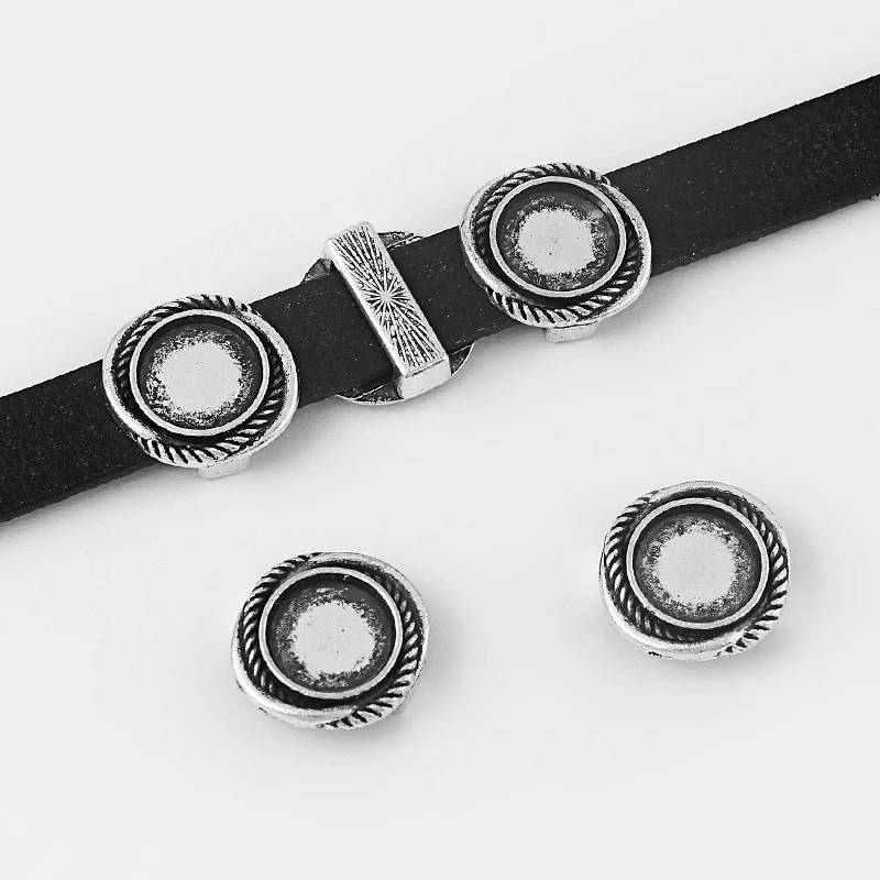 10 pcs Trays for 10mm Cabochon Base Silder Spacers Charms for 11*2.5 Flat Leather Cord Findings
10 pcs Trays for 10mm Cabochon Base Silder Spacers Charms for 11*2.5 Flat Leather Cord Findings