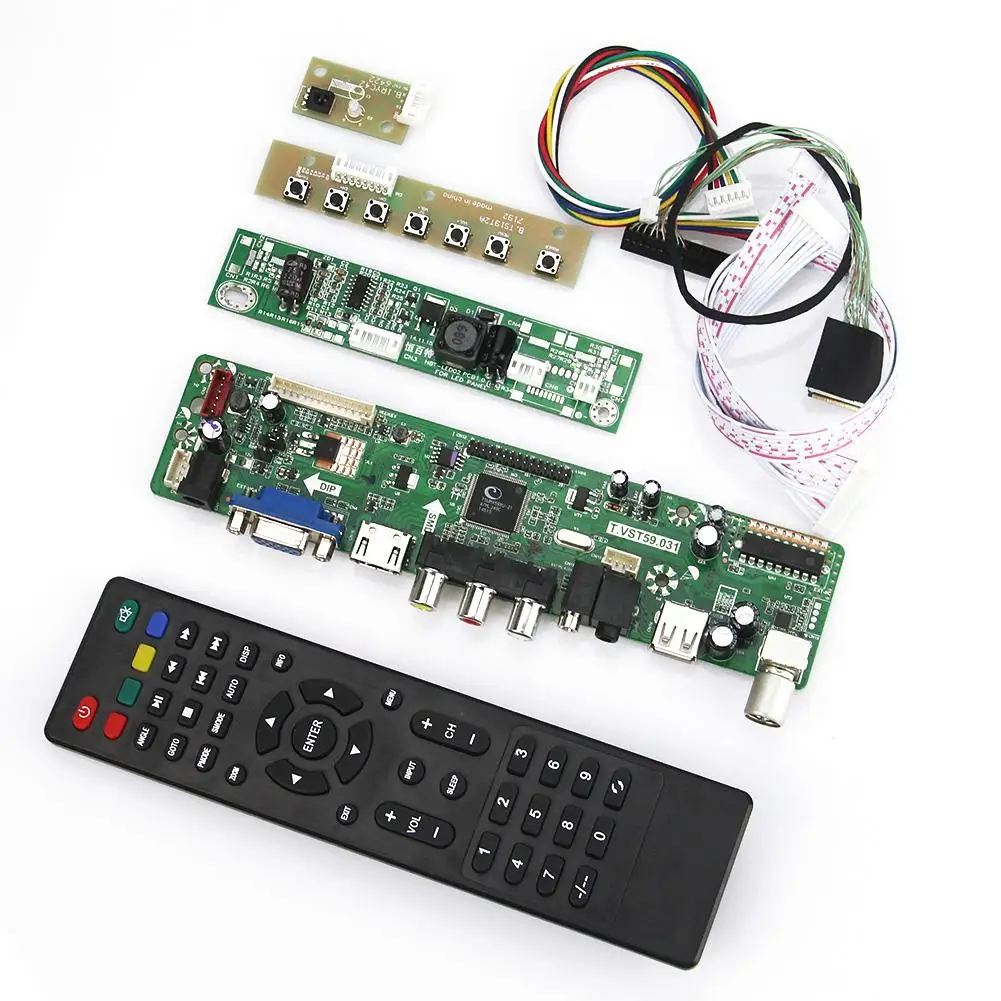 Плата драйвера контроллера ЖК светодиодный T.VST59.03 (TV + HDMI + VGA + CVBS + USB) для планшетов компьютеров 1920*1200, русский язык
Плата драйвера контроллера ЖК светодиодный T.VST59.03 (TV + HDMI + VGA + CVBS + USB) для планшетов компьютеров 1920*1200, русский язык