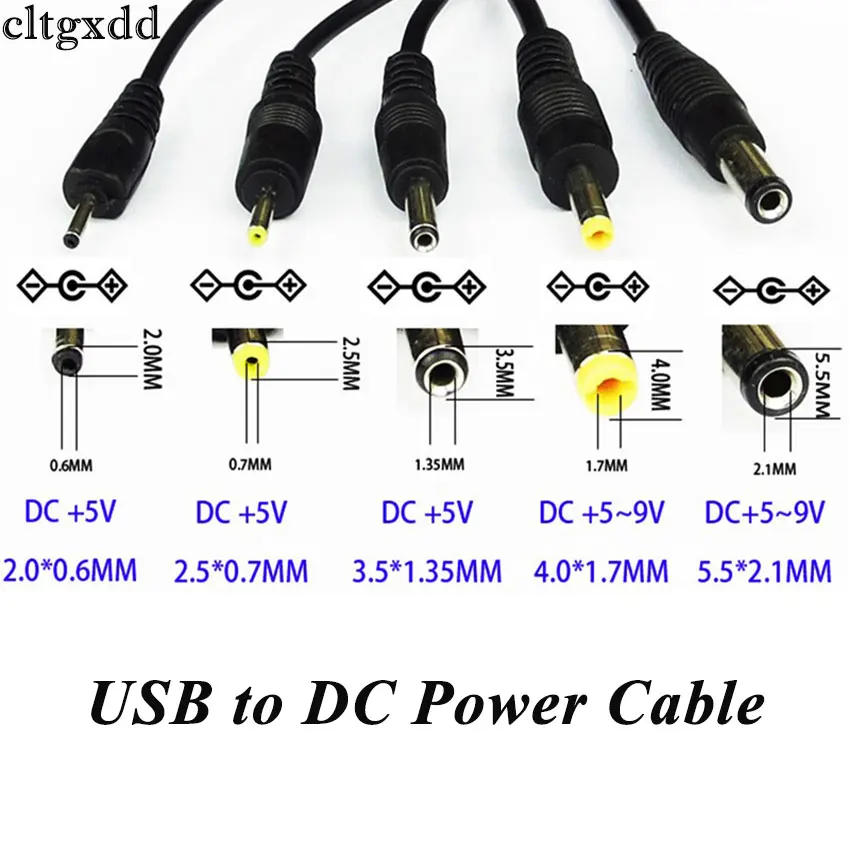 cltgxdd 1PCS USB To 5.5*2.1 2.5*0.7 4.0*1.7 mm DC Power Cable 5V Adapter Jack Power Charger Cable Connector Tablet Speaker
cltgxdd 1PCS USB To 5.5*2.1 2.5*0.7 4.0*1.7 mm DC Power Cable 5V Adapter Jack Power Charger Cable Connector Tablet Speaker
