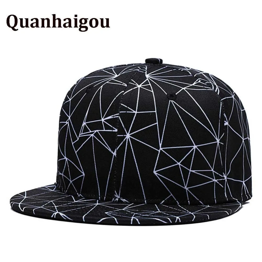 Quanhaigou белые лазеры Snapback крутая плоская шляпа с козырьком для молодых людей