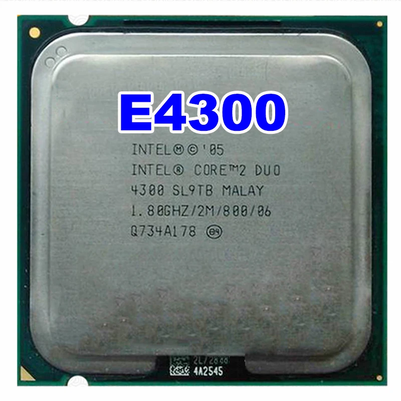 Оригинальный двухъядерный процессор INTEL CORE E4300 4300 (1 8 ГГц/2 м/800 МГц) разъем LGA 775 SL9TB| |