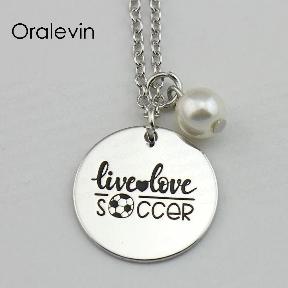 LIVE LOVE SOCCER Inspirational Hand Stamped Custom Necklace Gift For Sport Jewelry,10Pcs/Lot, #LN664
LIVE LOVE SOCCER Inspirational Hand Stamped Custom Necklace Gift For Sport Jewelry,10Pcs/Lot, #LN664
