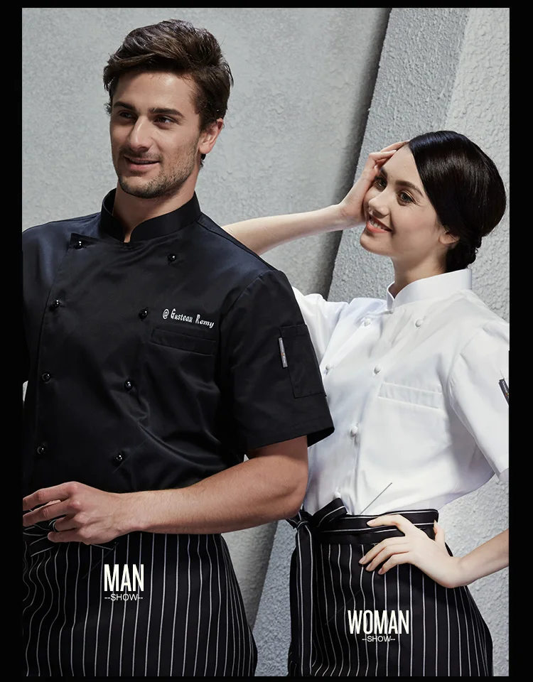 Top quality new cook suit short sleeve restaurant cook chef uniform double-breasted hotel kitchen working clothes cook shirt
Top quality new cook suit short sleeve restaurant cook chef uniform double-breasted hotel kitchen working clothes cook shirt