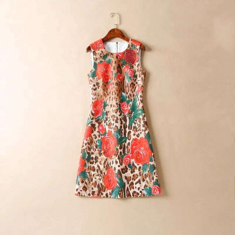 Women Dress High Quality Runway Summer O-Neck Sleeveless Printed Beading Casual Mini Dresses NP0363N
Women Dress High Quality Runway Summer O-Neck Sleeveless Printed Beading Casual Mini Dresses NP0363N