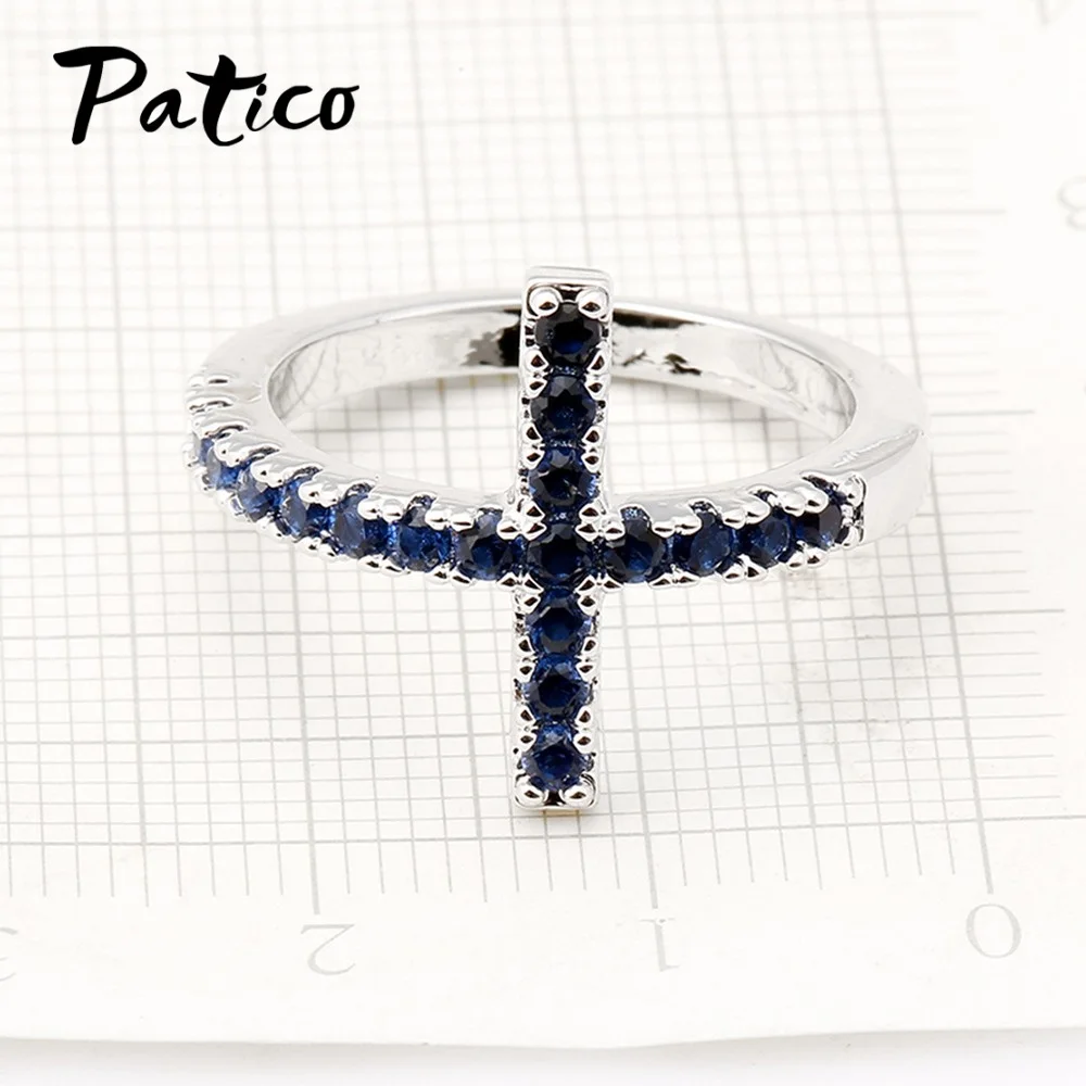 Real 925 Sterling Silver Cross Sideways Rings for Women Girls Party Gift Shining Blue CZ Crystal Zircon Jewelry Bague
Real 925 Sterling Silver Cross Sideways Rings for Women Girls Party Gift Shining Blue CZ Crystal Zircon Jewelry Bague