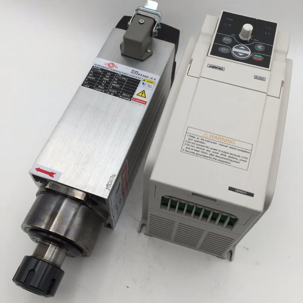 3.5KW ER25 Spindle Motor Air-cooling 18000rpm 220V & 3.7KW VFD inverter Variable Frequency Driver CNC Woodworking Drilling Kit
3.5KW ER25 Spindle Motor Air-cooling 18000rpm 220V & 3.7KW VFD inverter Variable Frequency Driver CNC Woodworking Drilling Kit