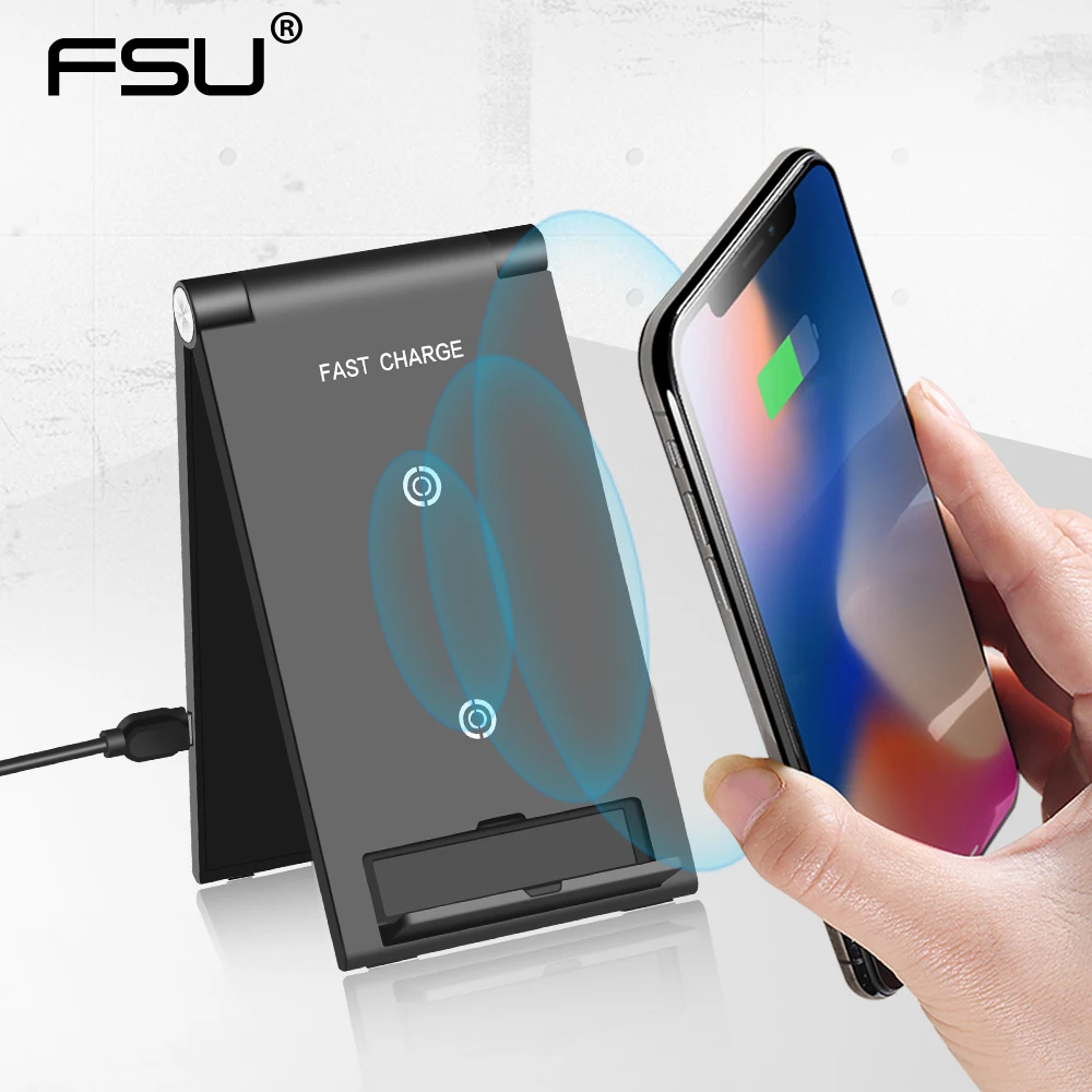 FSU Беспроводное зарядное устройство для iphone x 8 plus Samsung Galaxy S8 + S9 S7 S6 Edge Nexus 4/5/6 Lumia820 920