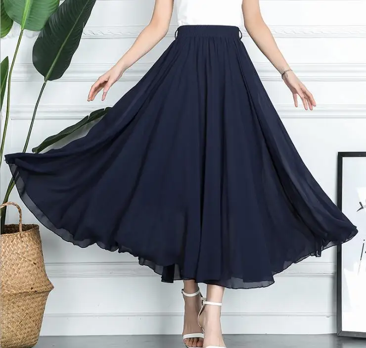 2018 summer new chiffon long skirt high waist elastic waist thin A word umbrella skirt big swing skirt
2018 summer new chiffon long skirt high waist elastic waist thin A word umbrella skirt big swing skirt