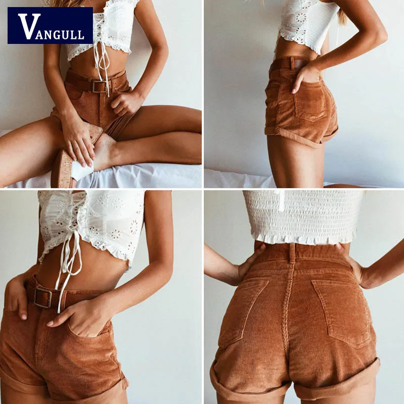 Vangull Summer High Waist corduroy Shorts New Style women Casual streetwear Shorts female Loose zipper button Solid short shorts
Vangull Summer High Waist corduroy Shorts New Style women Casual streetwear Shorts female Loose zipper button Solid short shorts
