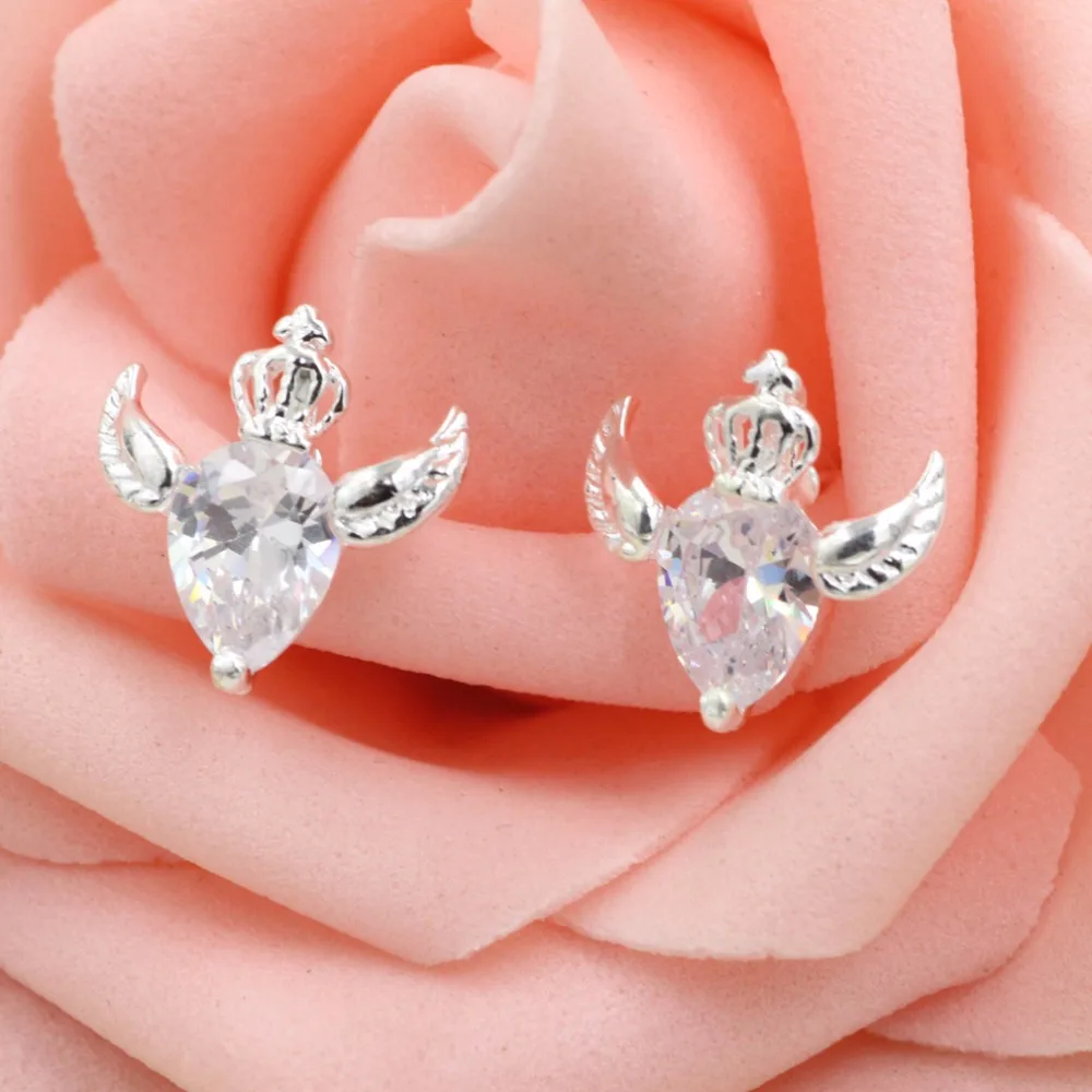 2017 free delivery jewelry stud earrings Classic crown angel wings of female money silver zircon earrings Crown earrings
2017 free delivery jewelry stud earrings Classic crown angel wings of female money silver zircon earrings Crown earrings