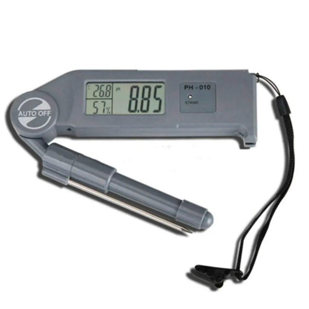 Protable pH Meter PH-010 LCD Digital pH TEMP Meter Aquarium Water Quality Acidity Folding Tester Measurement Testing Tools
Protable pH Meter PH-010 LCD Digital pH TEMP Meter Aquarium Water Quality Acidity Folding Tester Measurement Testing Tools
