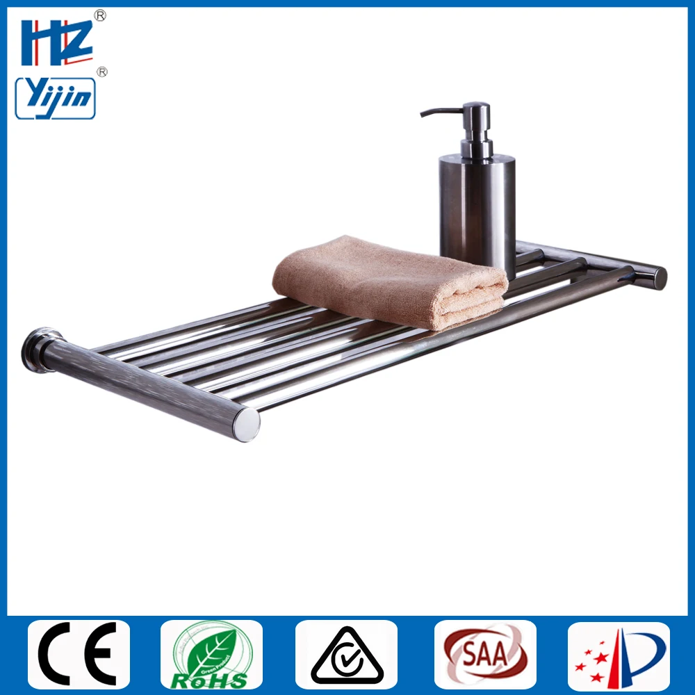 

2022 Free shipping heated towel rail Single layer electric towel warmer stainless steel 304 bathroom shelf dryer towels HZ-921