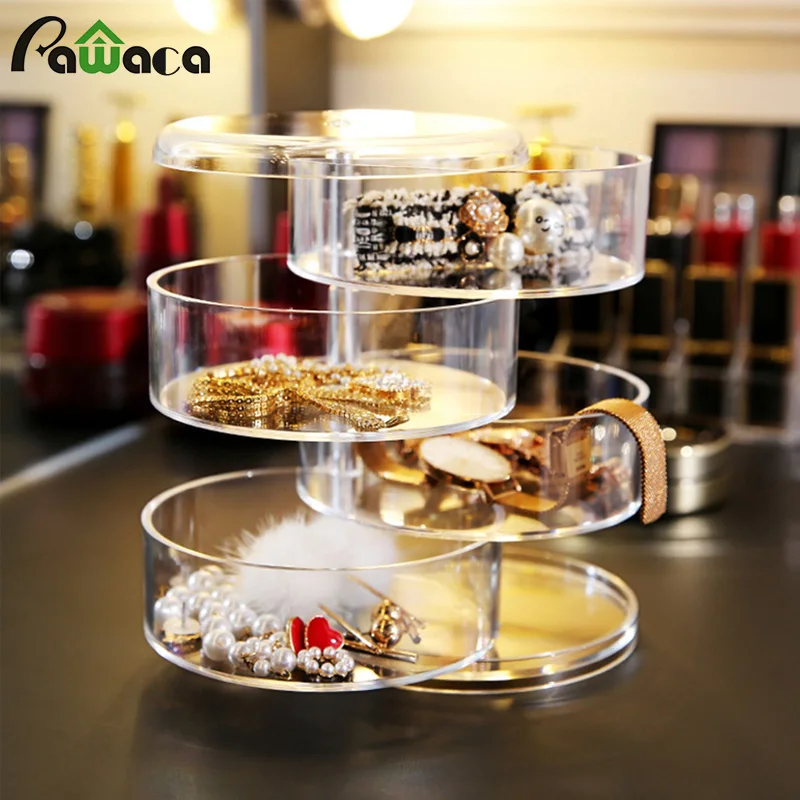 Transparent 360 Degrees Rotary Multilayer Jewelry Storage Box Holder Earpin Earrings Small Objects Organizer Plastic Jewelry Box
Transparent 360 Degrees Rotary Multilayer Jewelry Storage Box Holder Earpin Earrings Small Objects Organizer Plastic Jewelry Box