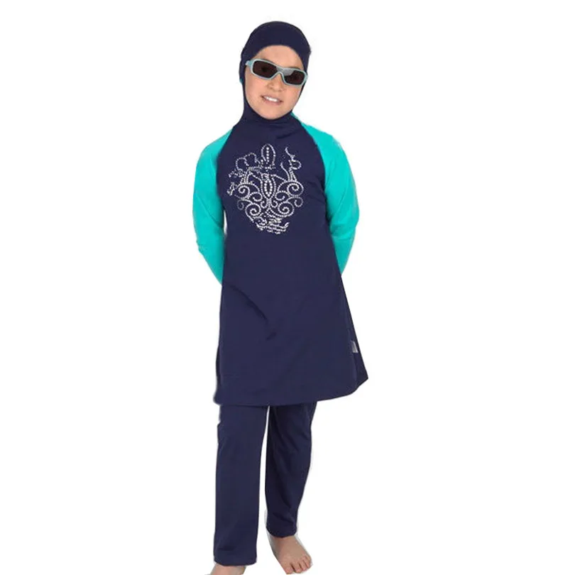 5XL S популярный детский купальный костюм Муслима для девочек Одежда плавания с