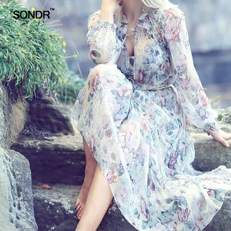 SONDR Vintage Print Long Dress High Waist V Neck Long Sleeve Ruffle Asymmetrical Women's Dresses Fashion 2019 Spring
SONDR Vintage Print Long Dress High Waist V Neck Long Sleeve Ruffle Asymmetrical Women's Dresses Fashion 2019 Spring