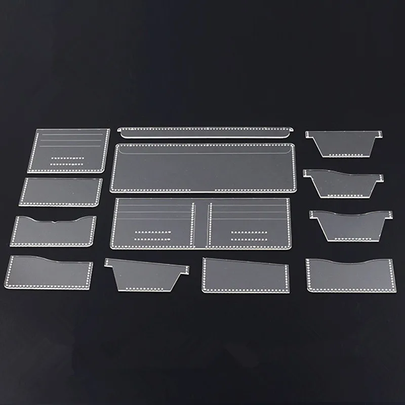 13Pcs Clear Acrylic Universal Wallet Pattern Leather Template Set Leathercraft DIY Tools
13Pcs Clear Acrylic Universal Wallet Pattern Leather Template Set Leathercraft DIY Tools