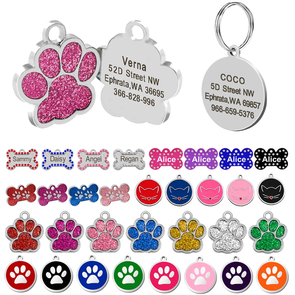 Free Engraving Dog ID Tags Pet Collar Accessories Decoration Customized Dogs Tags Name And Telephone Bone Paw Shape
Free Engraving Dog ID Tags Pet Collar Accessories Decoration Customized Dogs Tags Name And Telephone Bone Paw Shape