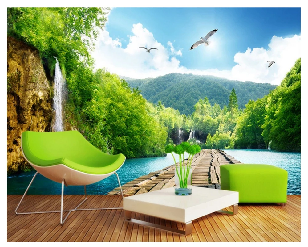 beibehang style of the high quality wallpaper scenery waterfall wooden bridge 3D scenery background painting papel de parede
beibehang style of the high quality wallpaper scenery waterfall wooden bridge 3D scenery background painting papel de parede