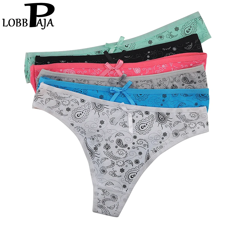 LOBBPAJA Lot 6 PCS Sexy Thongs G-Strings Women Cotton Underwear Panties Paisley Print Ladies Knickers Lingerie M L XL LP339
LOBBPAJA Lot 6 PCS Sexy Thongs G-Strings Women Cotton Underwear Panties Paisley Print Ladies Knickers Lingerie M L XL LP339