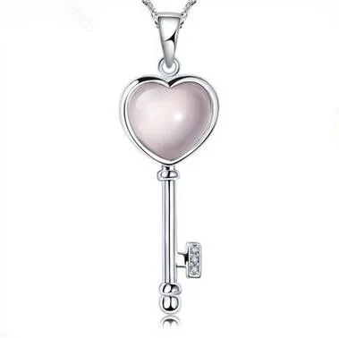 New arrival fashion love heart key pink opal gem stone 925 sterling silver ladies pendant necklaces jewelry gift Christmas
New arrival fashion love heart key pink opal gem stone 925 sterling silver ladies pendant necklaces jewelry gift Christmas