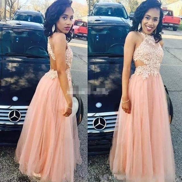 2020 Pink Long Lace Chiffon Prom Dresses Tulle Halter Sexy Backless Women Formal Evening Dresses vestido de festa
2020 Pink Long Lace Chiffon Prom Dresses Tulle Halter Sexy Backless Women Formal Evening Dresses vestido de festa