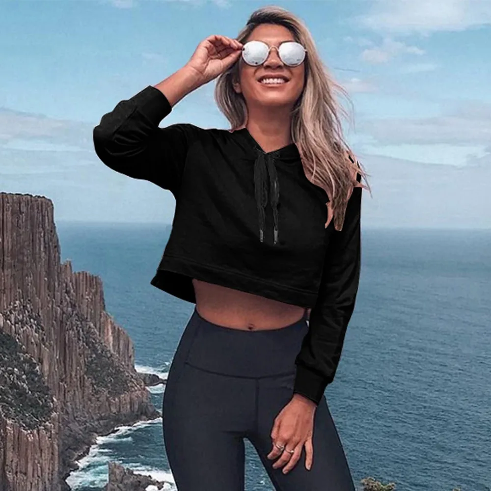 Fashion Crop Hoodies Pullover Women Autumn Winter Hooded Hoodie And Sweatshirt With Drawstring Solid Bandage Coat Tops Clothes
Fashion Crop Hoodies Pullover Women Autumn Winter Hooded Hoodie And Sweatshirt With Drawstring Solid Bandage Coat Tops Clothes