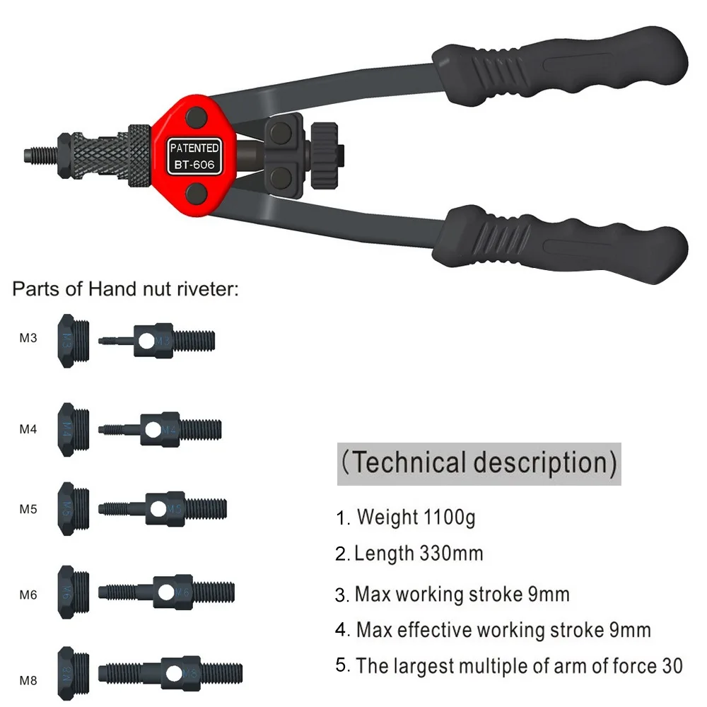 Riveter Riveter Nut Gun Blind AUTO Nut Tool Heavy Hand Inser Rivet Nut Tool Manual Mandrels M3 M4 M5 M6 M8 Hand Tool
Riveter Riveter Nut Gun Blind AUTO Nut Tool Heavy Hand Inser Rivet Nut Tool Manual Mandrels M3 M4 M5 M6 M8 Hand Tool