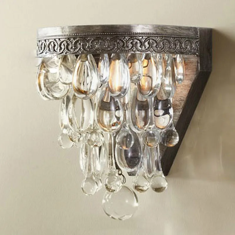 Luxury Waterdrop Crystal Chain LED Wall Lamp American Retro E14 LED Bulb Width26cm Lighting Fixture Sitting Room Balcony Lamp
Luxury Waterdrop Crystal Chain LED Wall Lamp American Retro E14 LED Bulb Width26cm Lighting Fixture Sitting Room Balcony Lamp