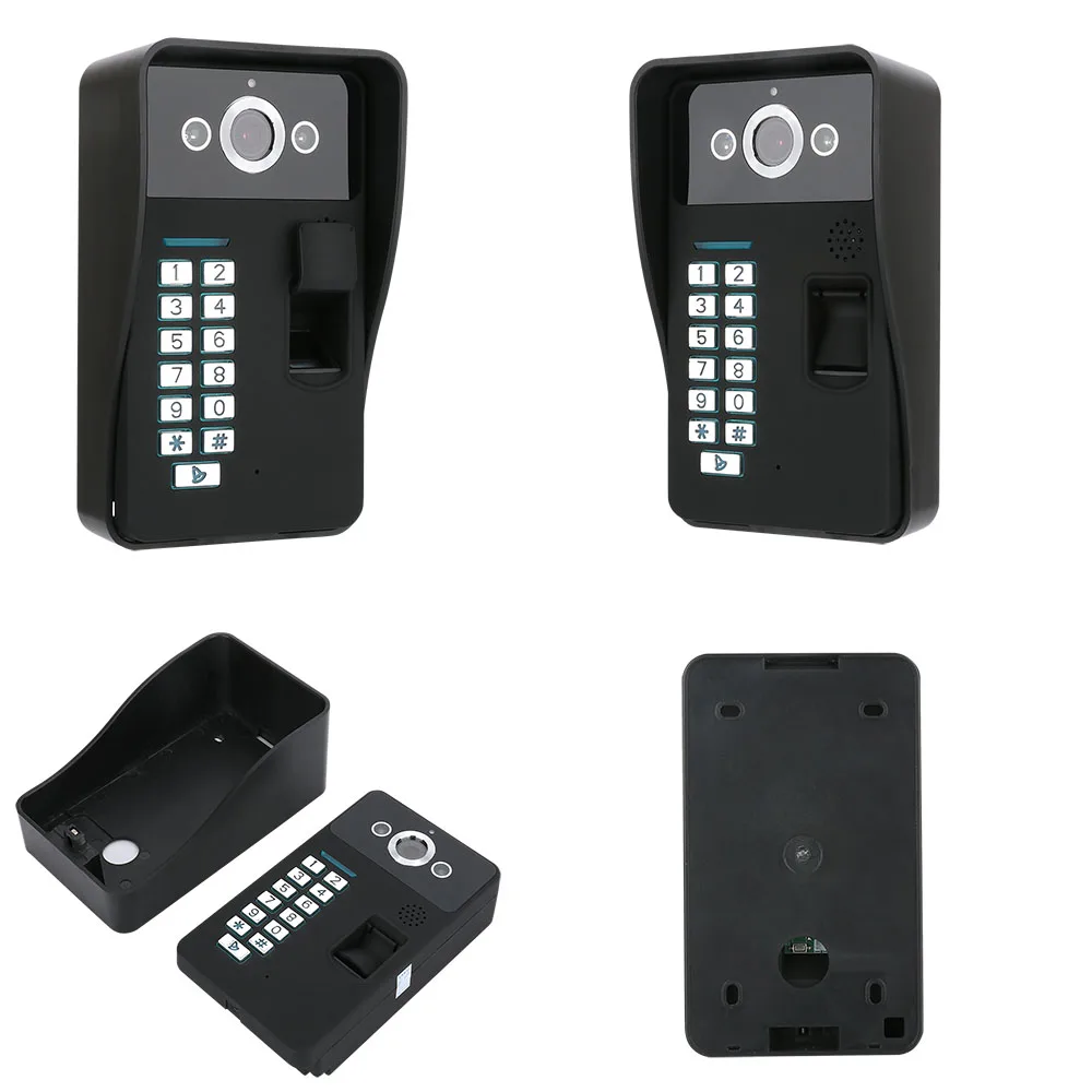 

SmartYIBA 7" 2 Monitors Wired /Wireless Wifi Video Door Phone Doorbell Intercom System with Fingerprint 5pcs RFID Password