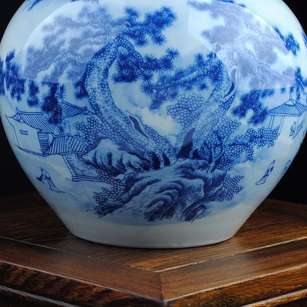 blue and white porcelain vase of modern decoration crafts study Home Furnishing pomegranate living room decoration
blue and white porcelain vase of modern decoration crafts study Home Furnishing pomegranate living room decoration