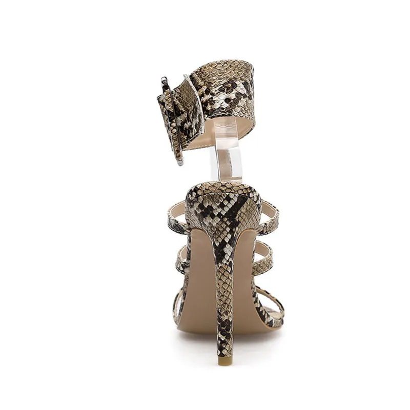 Bellinsley/сандалии с принтом змеи Модные женские сандалии-гладиаторы на ремешке