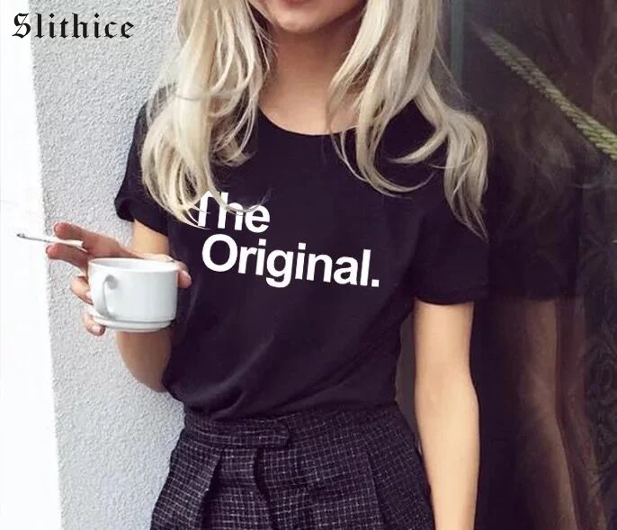 Slithice THE ORIGINAL Letter Print women's T-shirts Tops Short Sleeve Casual Cotton Summer female T-shirt tees Black Red
Slithice THE ORIGINAL Letter Print women's T-shirts Tops Short Sleeve Casual Cotton Summer female T-shirt tees Black Red