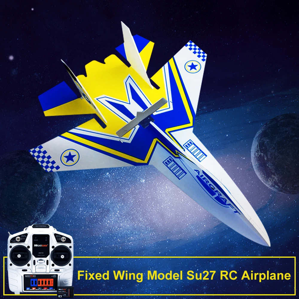 Fixed Wing Model Su27 RC Airplane With Microzone MC6C Transmitter with Receiver and Structure Parts For DIY RC Aircraft
Fixed Wing Model Su27 RC Airplane With Microzone MC6C Transmitter with Receiver and Structure Parts For DIY RC Aircraft