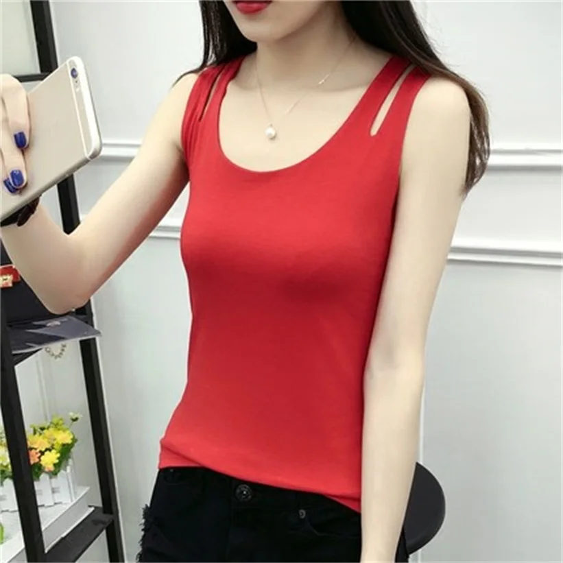 The new double-layer cotton camisole female spring and autumn Slim thin wear large size elastic simple wild vest TB1144
The new double-layer cotton camisole female spring and autumn Slim thin wear large size elastic simple wild vest TB1144