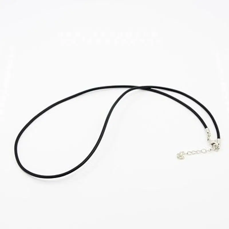 Pandahall Rubber Cord For Fashion Necklace Bracelet DIY Making , with Alloy Lobster Clasps, Black, 18.1"
Pandahall Rubber Cord For Fashion Necklace Bracelet DIY Making , with Alloy Lobster Clasps, Black, 18.1"