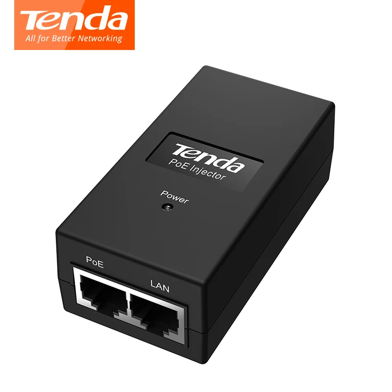 Tenda PoE15F адаптер для инжектора 10/100 Мбит/с Мощность 802.3af 15 Вт RJ45 Ethernet сетевой