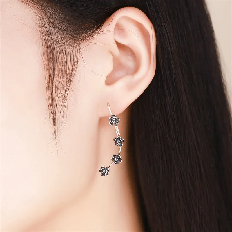 AZIZ BEKKAOUI Vintage Authentic 100% 925 Sterling Silver Rose Flower Stud Earrings for Women Plant Shape Sterling Silver Jewelry
AZIZ BEKKAOUI Vintage Authentic 100% 925 Sterling Silver Rose Flower Stud Earrings for Women Plant Shape Sterling Silver Jewelry