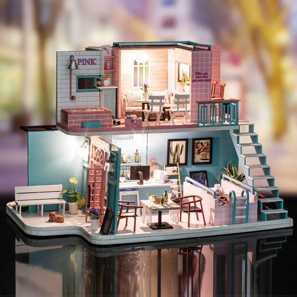 Coffee Shop Doll House Miniature DIY Dollhouse With Furnitures Wooden House Waiting Time Toys For Children Birthday Gift
Coffee Shop Doll House Miniature DIY Dollhouse With Furnitures Wooden House Waiting Time Toys For Children Birthday Gift