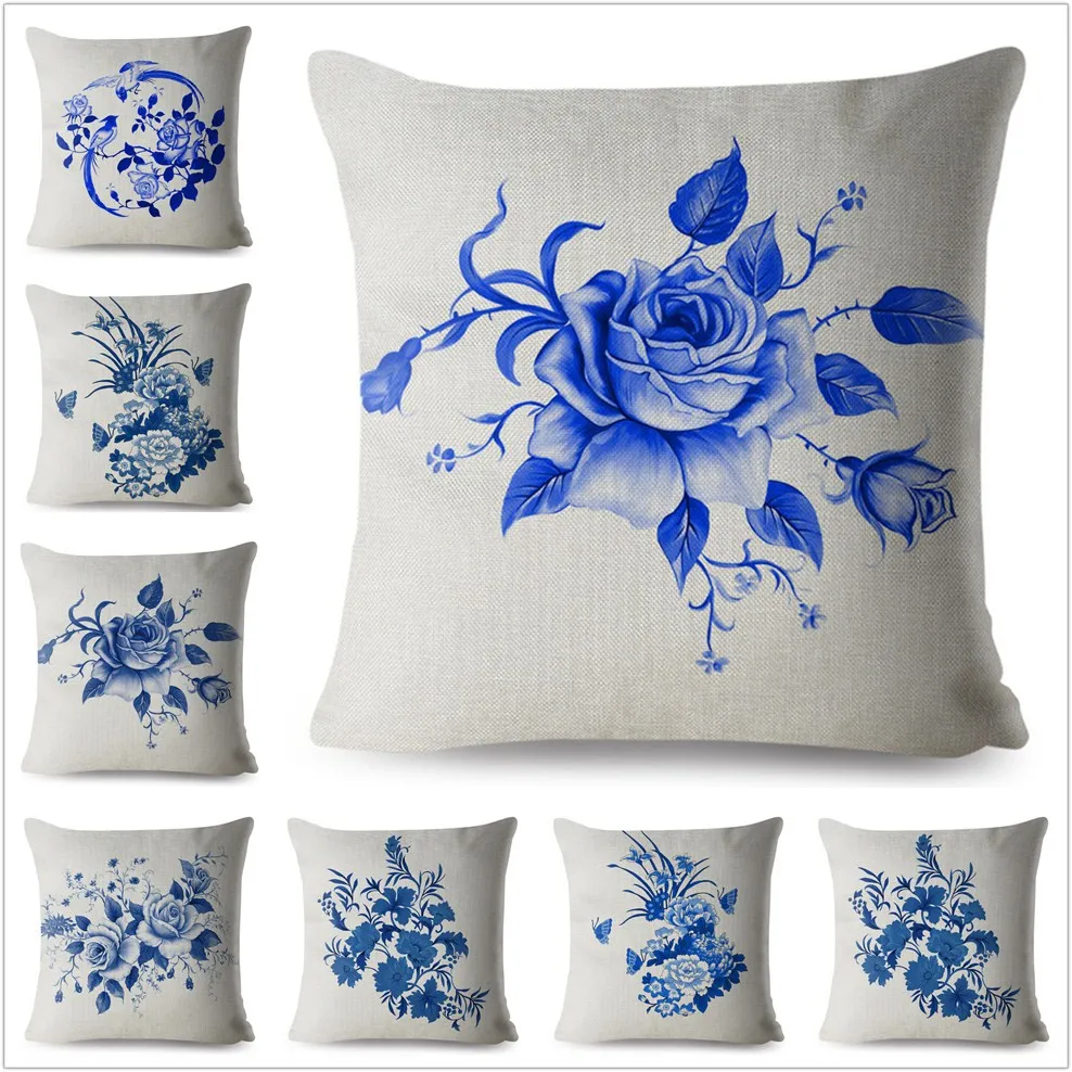 National Style Blue Flower Print Throw Pillow Cover 45*45 Square Cushion Covers Linen Pillows Cases Sofa Home Decor Pilow Case
National Style Blue Flower Print Throw Pillow Cover 45*45 Square Cushion Covers Linen Pillows Cases Sofa Home Decor Pilow Case
