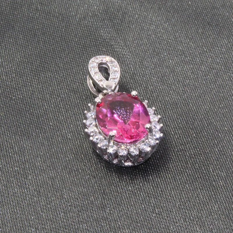 CoLife Jewelry Classic Topaz Pendant for Party 7mm*9mm VVS Grade Pink Silver Solid 925 | Украшения и аксессуары
