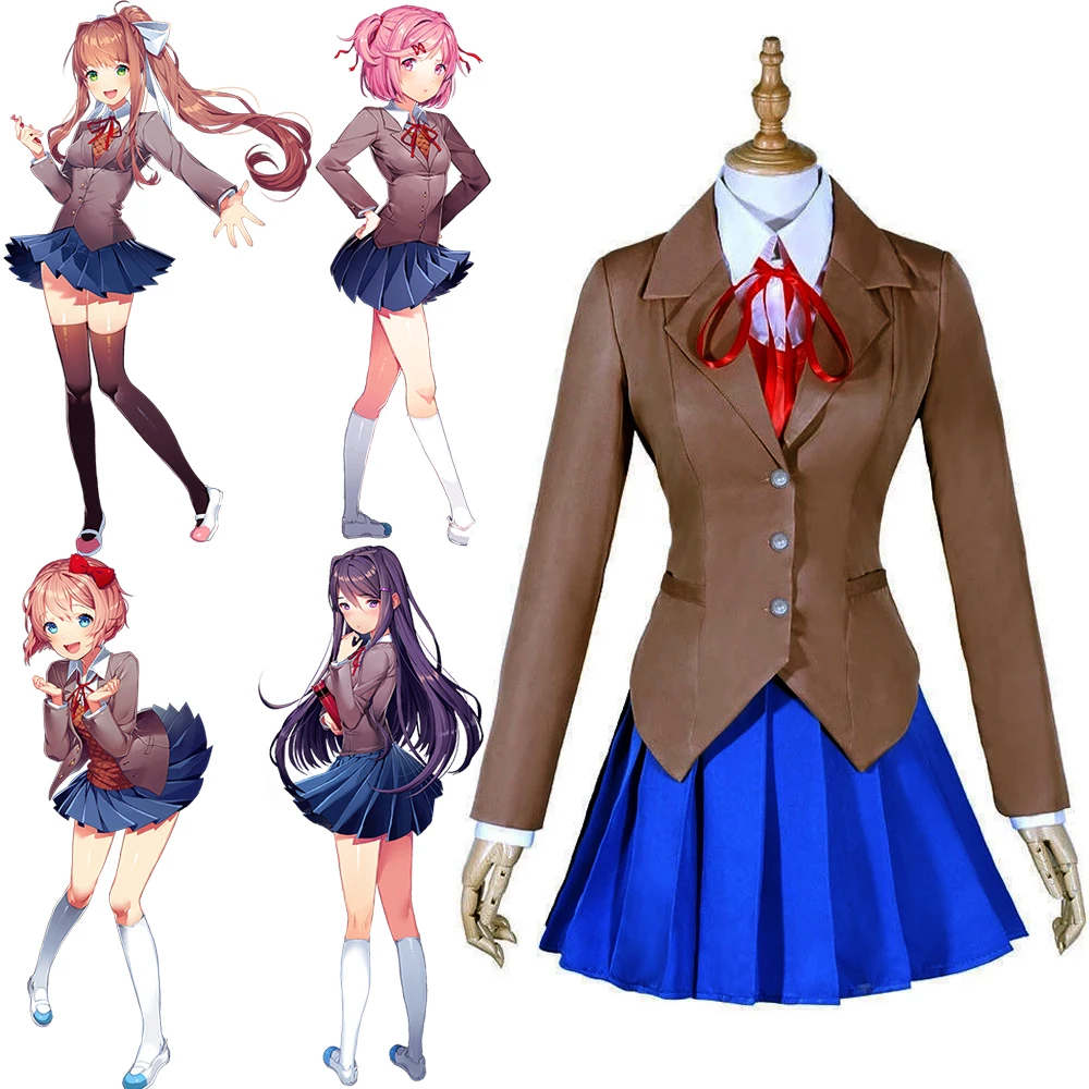 Фото Игра доки литературный клубный костюм косплей Sayori Yuri Natsuki Monika - купить