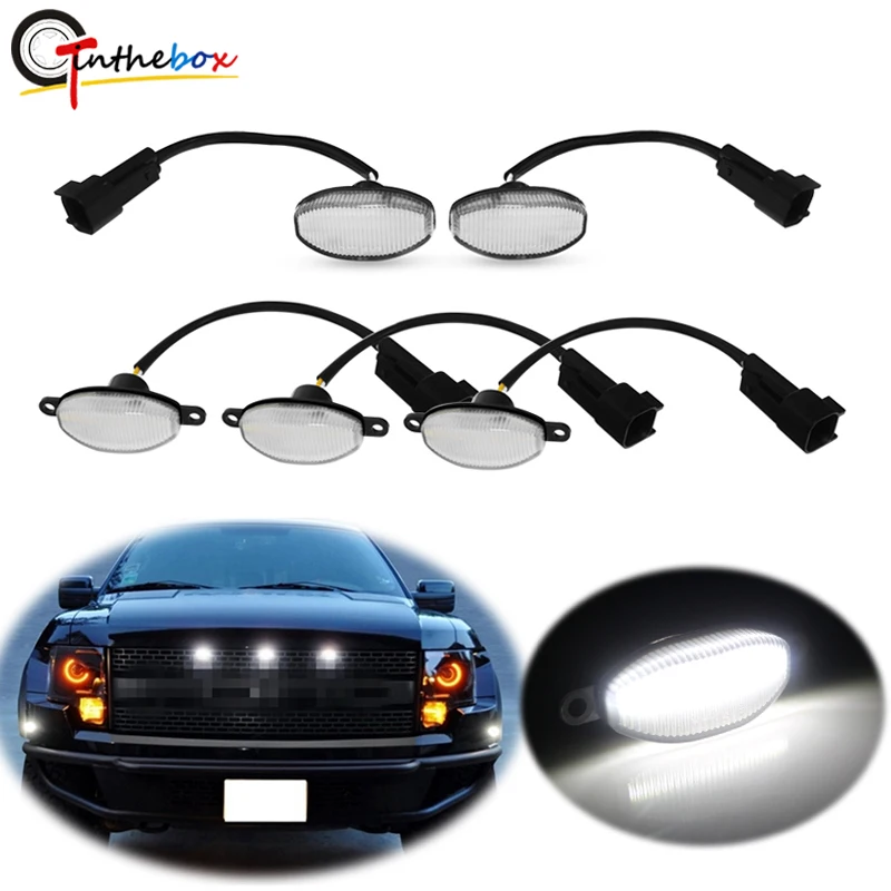 Gtinthebox 5pcs Clear White Lens Full LED Front Grille Running Fender Sidemarker Lamps For 2010-14 Ford F150 Raptor
Gtinthebox 5pcs Clear White Lens Full LED Front Grille Running Fender Sidemarker Lamps For 2010-14 Ford F150 Raptor