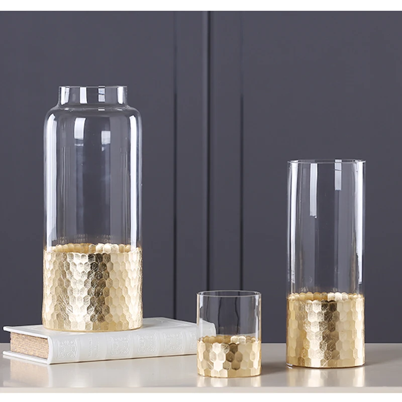 New Gold foil glass vase Creative transparent Hydroponics flower vases terrarium glass container vases for centerpiece wedding
New Gold foil glass vase Creative transparent Hydroponics flower vases terrarium glass container vases for centerpiece wedding