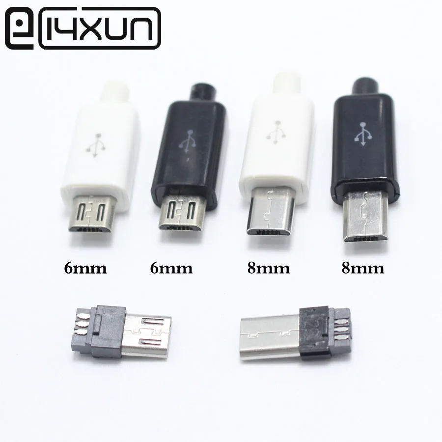 Фото EClyxun 10 шт. черный белый Micro USB 5 контактный штекер разъем для сварки данных OTG