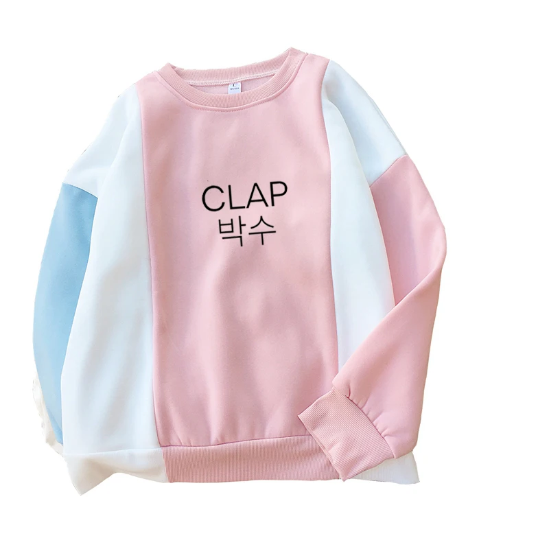 Harajuku Women's Hoodie CLAP Letter Print Female Sweatshirt Casual O-ncek Stitching Raglan Fleece Thick Kawaii Woman Clothes
Harajuku Women's Hoodie CLAP Letter Print Female Sweatshirt Casual O-ncek Stitching Raglan Fleece Thick Kawaii Woman Clothes