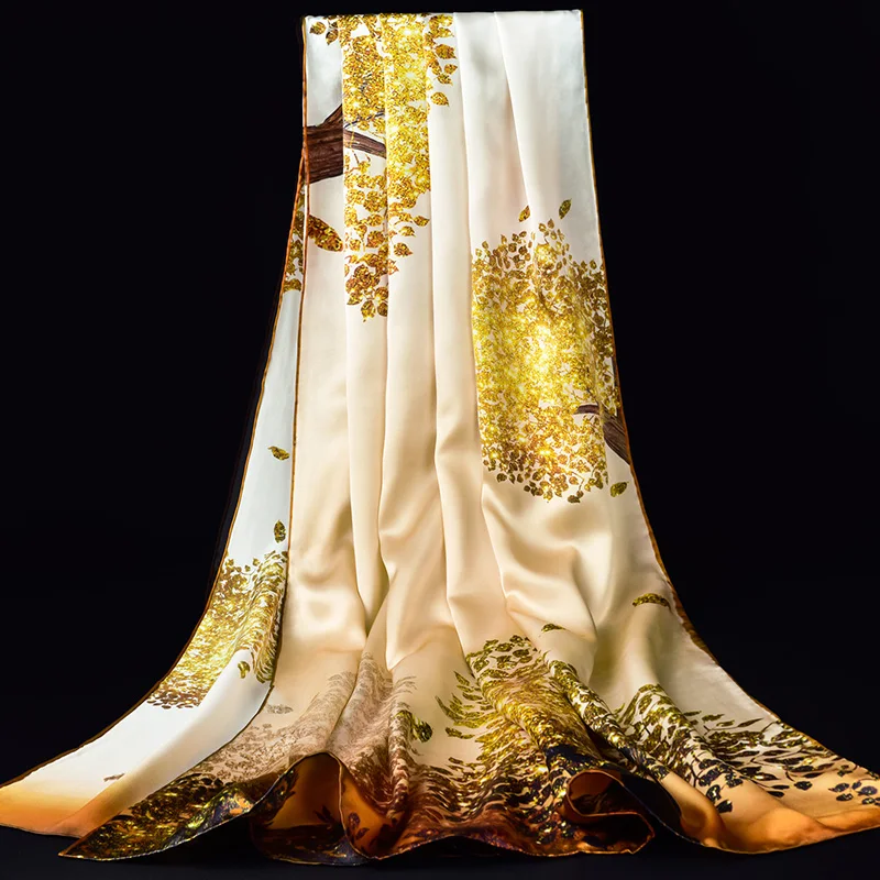 Ladies 100% Hangzhou Pure Silk Scarf Yellow Printed Shawls and Wraps for Women New Neckerchief Real Silk Scarves Foulard Femme
Ladies 100% Hangzhou Pure Silk Scarf Yellow Printed Shawls and Wraps for Women New Neckerchief Real Silk Scarves Foulard Femme