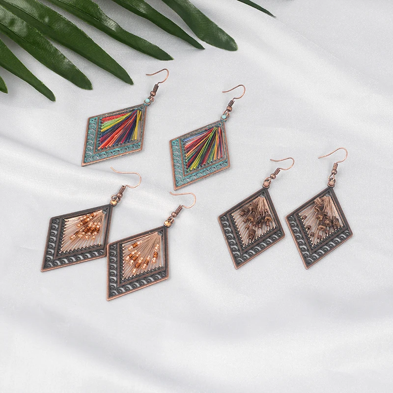 Bohemia Vintage Rhombus Drop Earrings For Women Brown Mix color Fringed Antique Tibet Geometry Hanging Dangle Earrings
Bohemia Vintage Rhombus Drop Earrings For Women Brown Mix color Fringed Antique Tibet Geometry Hanging Dangle Earrings